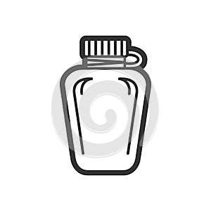 Touristic bottle, vector flat paintball, airsoft, traveling icon