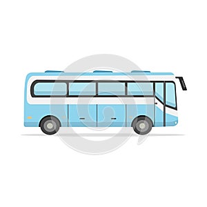 Touristic bus isolated on white background. Travel bus profile.