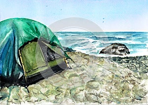 Touristic camp on a sea coast