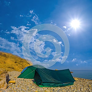 touristic camp on summer sea coast