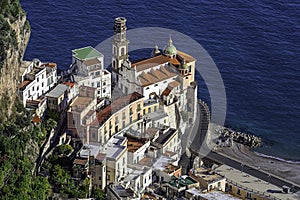 Touristic city of Atrani on the Italy's Amalfi Coast.
