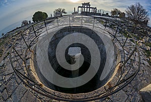 Touristic destination bergama acropolis city ruins unicef