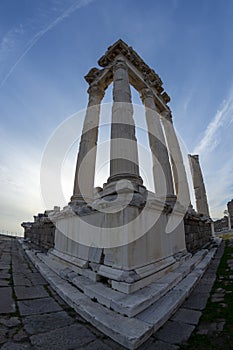 Touristic destination bergama acropolis city ruins unicef