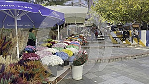 Touristic Kadikoy district with its narrow streets, modern and historical buildings of Istanbul