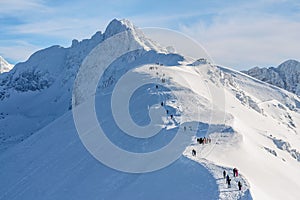 Touristic path in Tatra mountains near Kasprowy Wierch