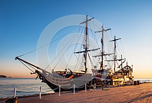 Touristic pirate ship