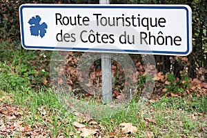 Touristic road of Cotes du Rhone in France