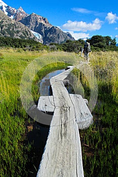 Touristic route at patagonia wetlands