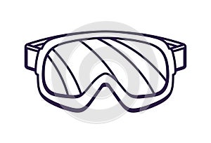 Touristic safety goggles isolated vector icon