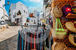 Touristic shops in the historical centre of Peniscola, Castellon, Spain, a famous medieval hilltop town, which is also a