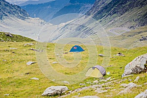 Touristic tents near Balea Lake