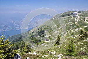 Touristic trail Alta Via del Monte Baldo, ridge way in Garda Mountains photo