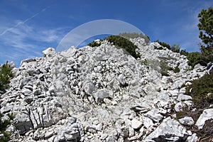 Touristic trail Alta Via del Monte Baldo, ridge way in Garda Mountains photo