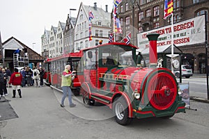 Touristic train in Bergen, Norway