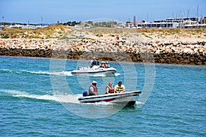 Boats on the river, Lagos, Portugal.