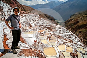 Tourists admiring the Salinas Salt Mine