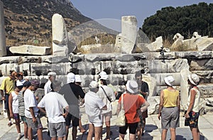 Tourists ancient ruins