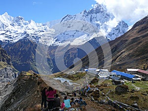 Tourists at Annapurna Base Camp