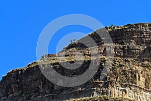 Tourists ascending the Korkor peak