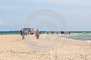 Tourists on the Beach at Skagen