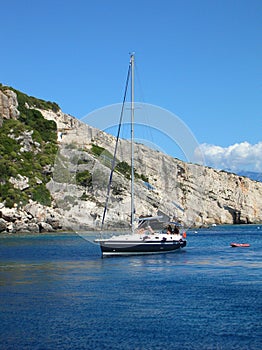 Tourists on board yacht