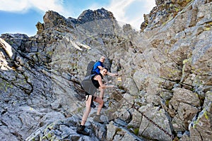 Tourists in Bystre sedlo Tatra photo