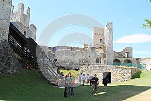 Tourists on castle Rabi
