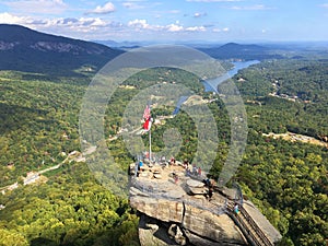 Tourists at Chimney Rock State Park, North Carolina