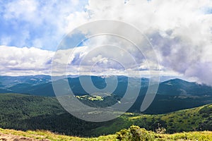 Tourists climb to the top of Hoverla