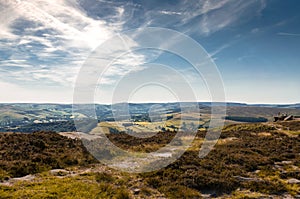 Tourists enjoy the breath-taking rolling landscape of the Peak District in Derbyshire