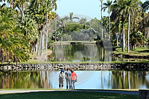 Tourists enjoying the view at Fairchild Tropical Gardens