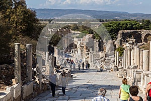 Tourists in Ephesos, Turkey