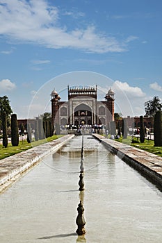 Tourists at the gateway to the Taj Mahal, Agra, Uttar Pradesh, I