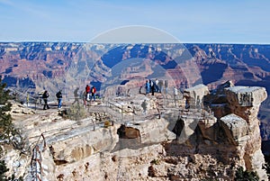 Tourists at Grand Canyon overlook