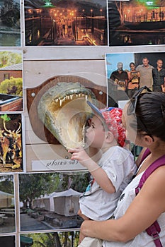 Tourists at Hamat Gader Hot springs