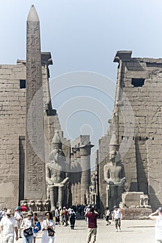 Tourists at Karnak complex