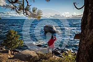 Tourists on Lake Tahoe