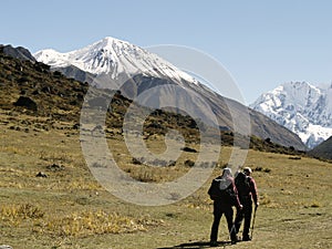 Tourists in Langtang Trekking