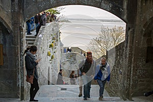 Tourists at Le Mont-Saint-Michel