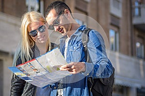 Tourists with map