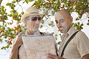 Tourists with map