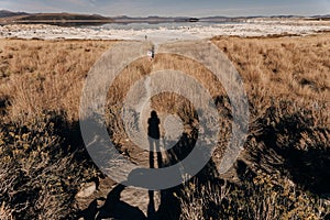 tourists in Mono Lake, California, usa