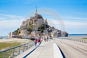 Tourists at Mont Saint Michel