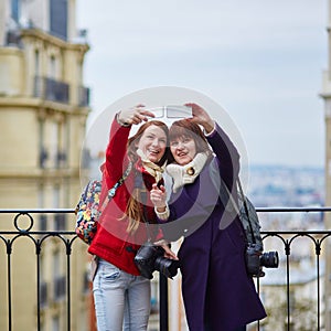 Tourists on Montmarte in Paris