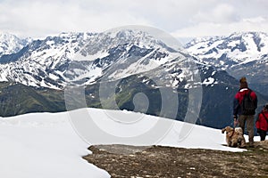 Tourists at Mount Schareck, Carinthia, Austria