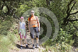 Tourists on the mountain trek