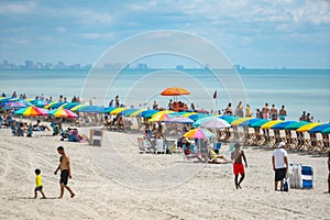 Tourists on Myrtle Beach summertime destination