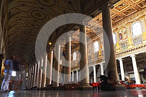 Tourists at Papal Basilica of Saint Mary Major