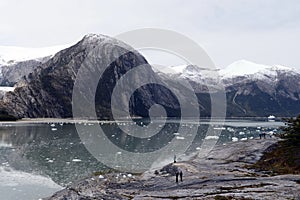 Tourists at the Pia glacier.