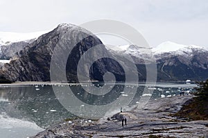 Tourists at the Pia glacier. photo